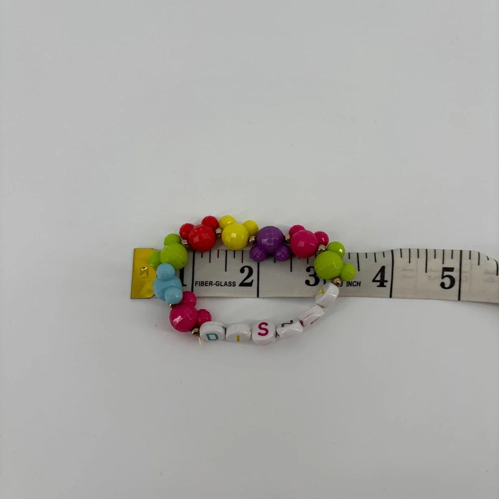 Disney Beaded Bracelet Kids OS Multicolor Excellent MickeyCore Stretch Bead Cute